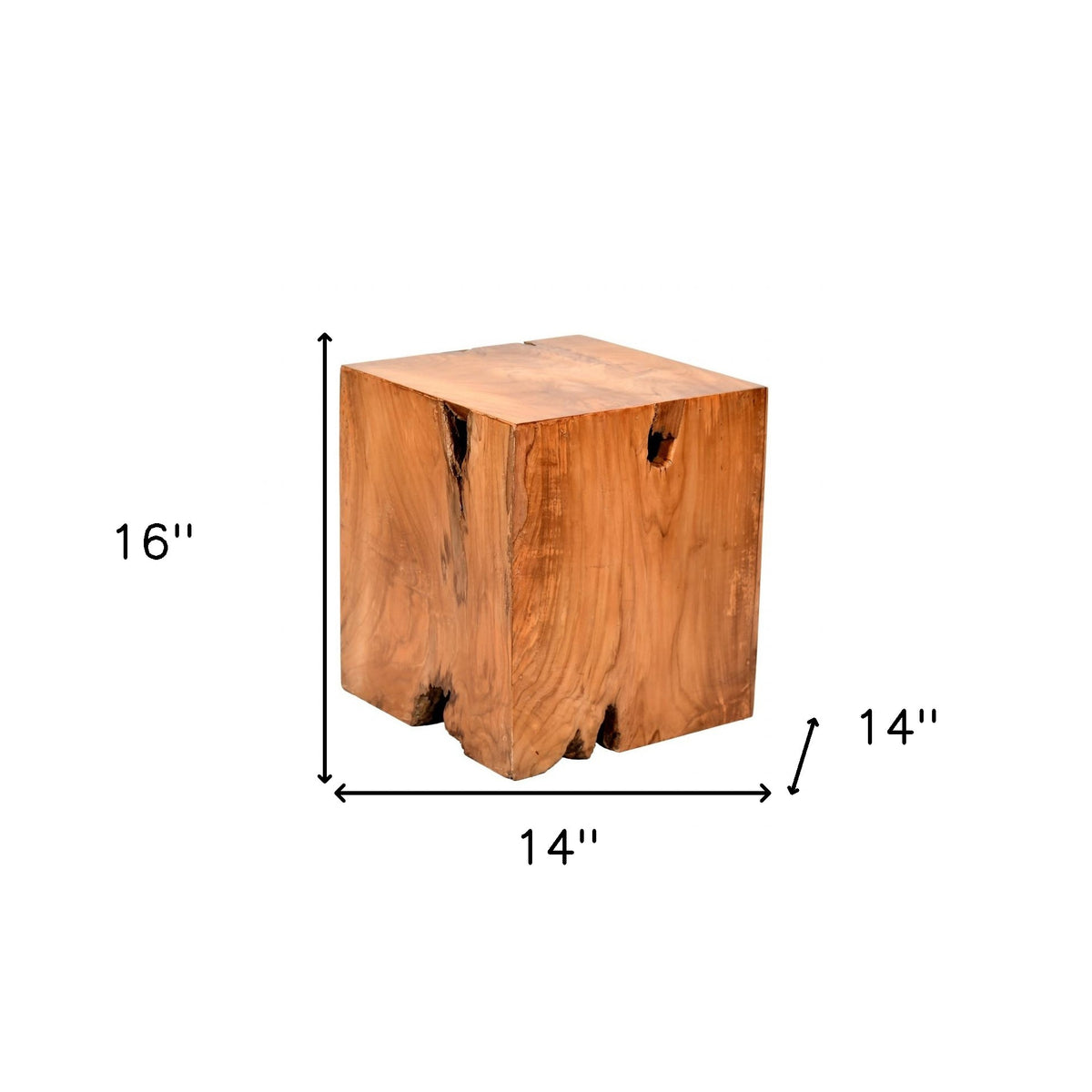 16" Natural Solid Wood End Table