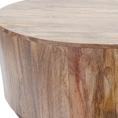 42" Natural Solid Wood Round Coffee Table