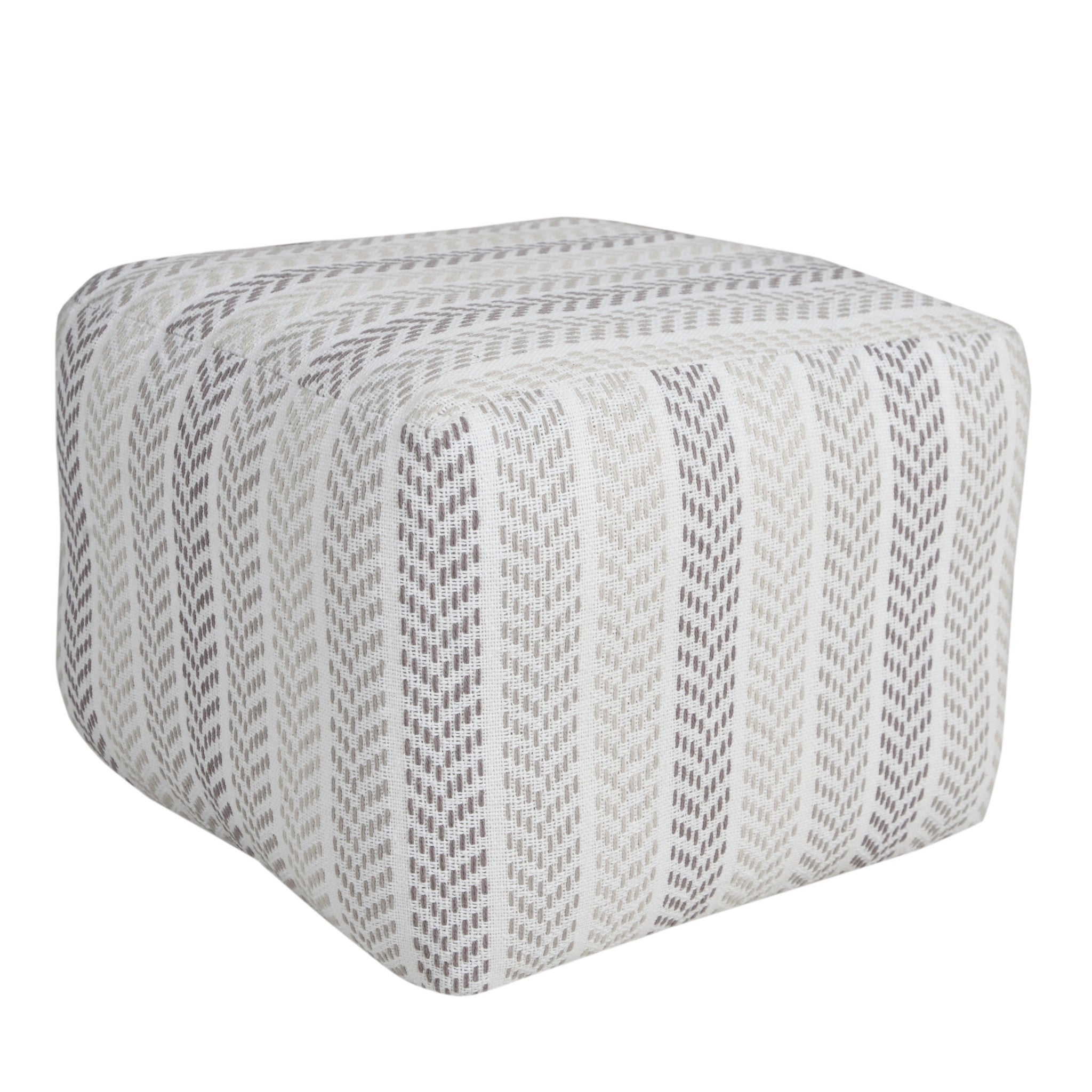 18" Gray 100% Cotton Ottoman
