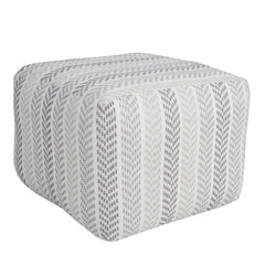 18" Gray 100% Cotton Ottoman