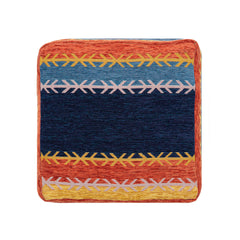 18" Multicolored Polyester Blend Ottoman