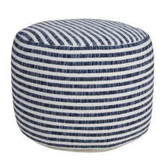 18" Blue 100% Cotton Ottoman