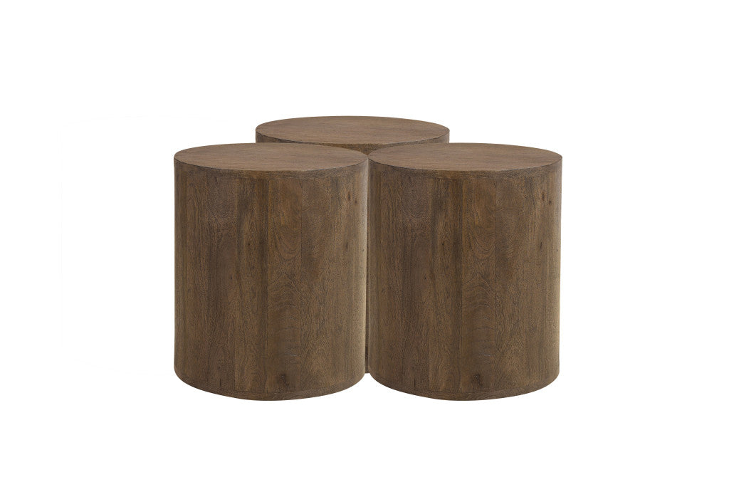 18" Wood Brown Solid Wood Round End Table