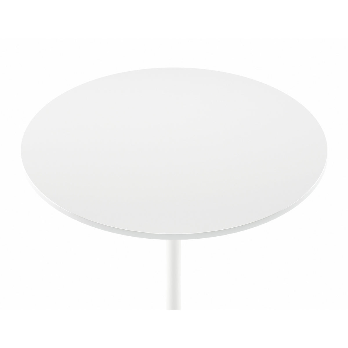 36" White Rounded Manufactured Wood and Metal Bar Table