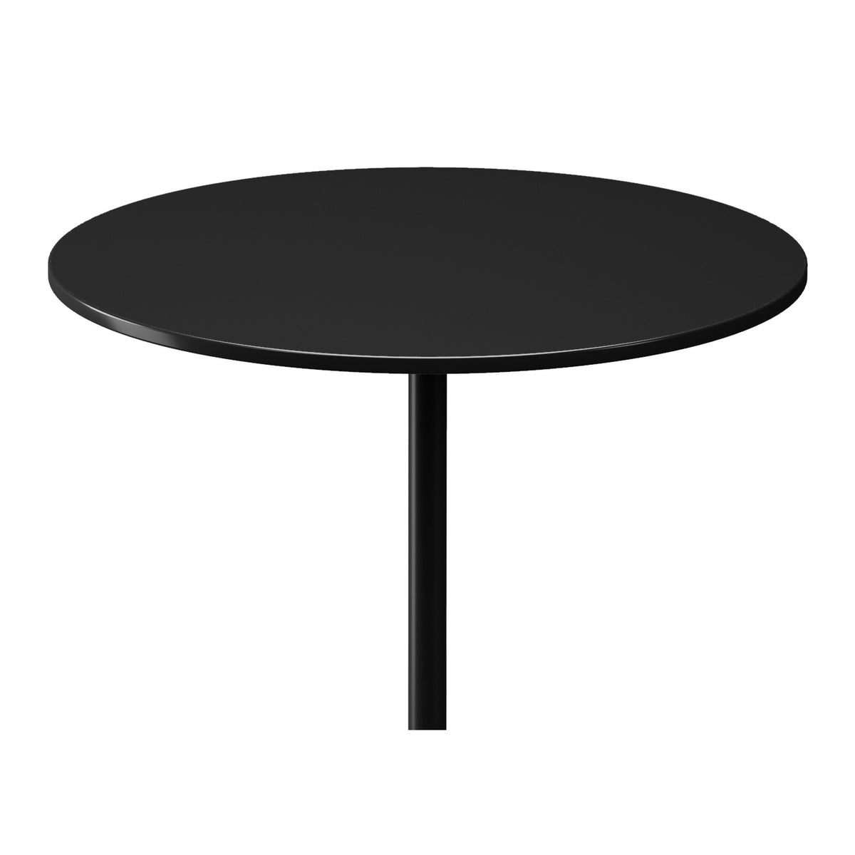 20" Black Steel and Marble Round Pedestal End Table