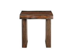 23" Dark Brown Solid Wood End Table