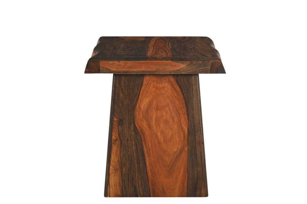 23" Dark Brown Solid Wood End Table