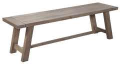 60" Natural And Brown Distressed Solid Wood Dining bench