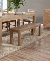 60" Natural Distressed Solid Wood Dining Bench