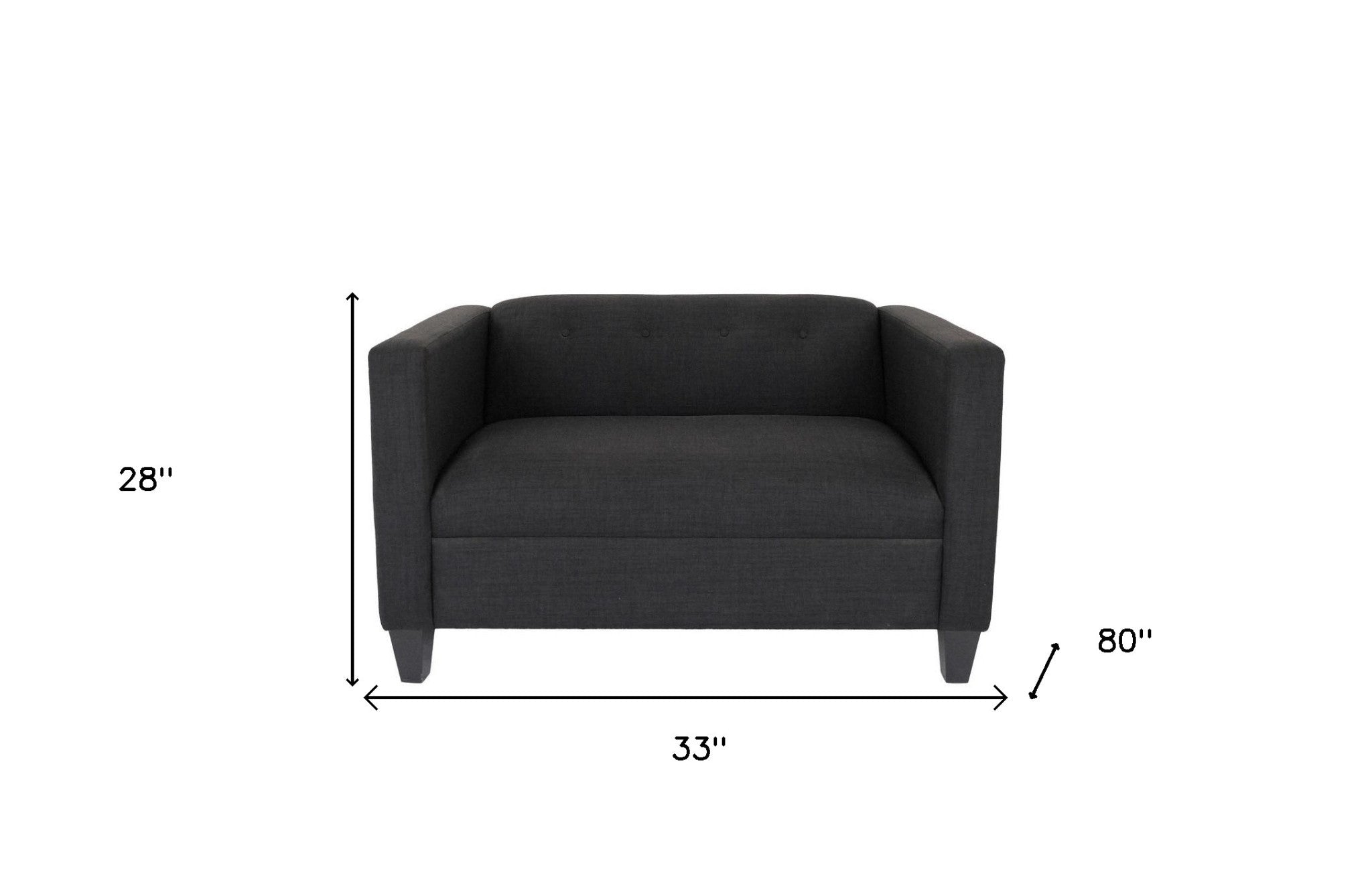 80" Black And Dark Brown Polyester Blend Loveseat