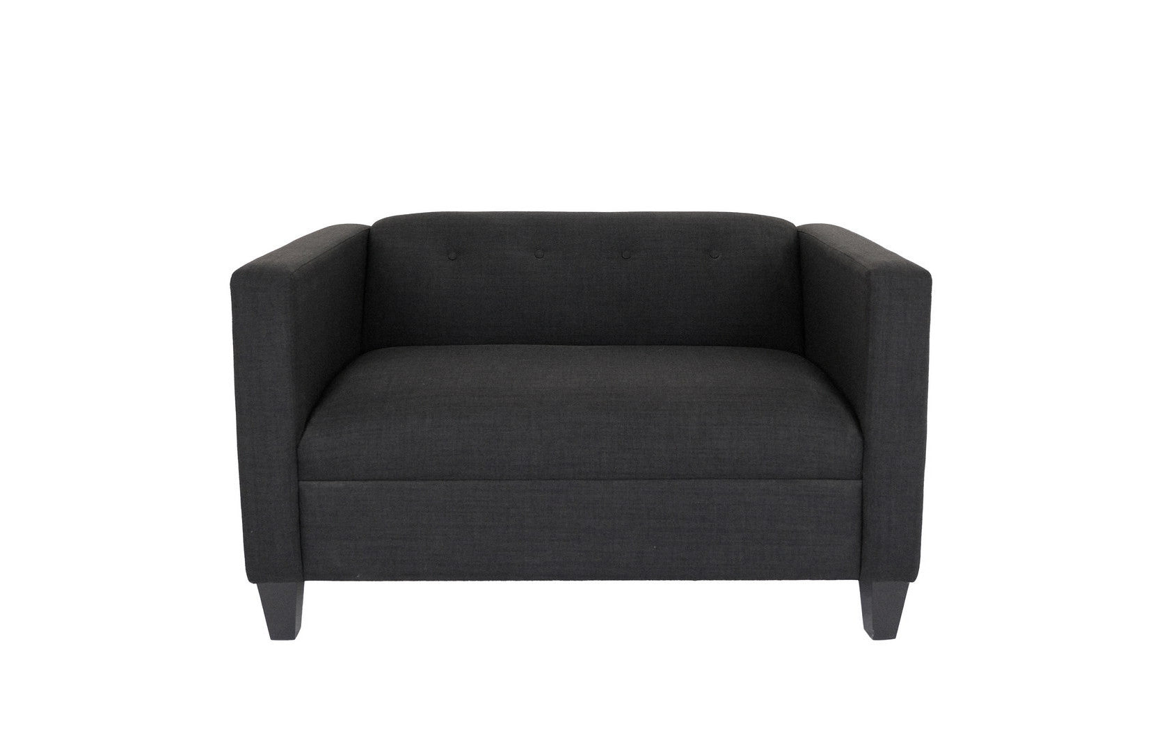 80" Black And Dark Brown Polyester Blend Loveseat