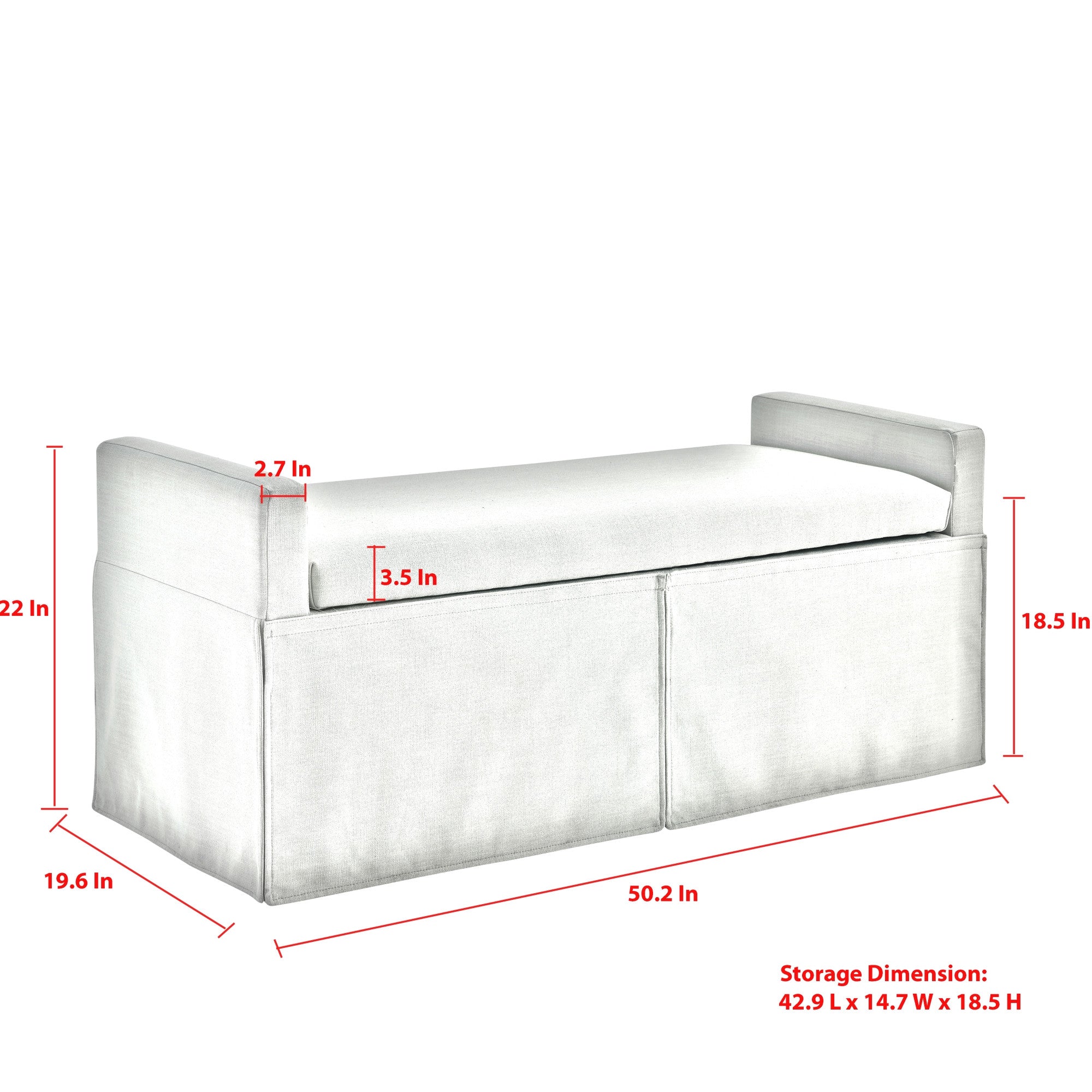 50" Blue Upholstered Linen Bench with Flip top, Shoe Storage