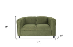 Two Piece Green Five Person Seating Set