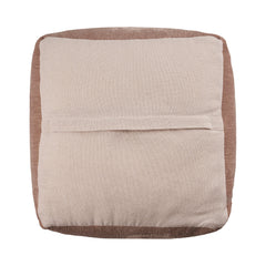 18" Beige Chenille Cube Pouf Ottoman