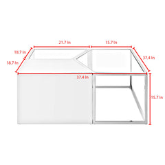 Set of Three 37" Clear And Silver Glass And Stainless Steel Mirrored Bunching Coffee Tables