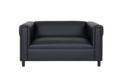 54" Black Faux Leather Loveseat