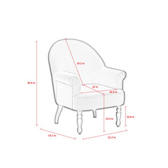 33" Dark Gray And Brown Linen Arm Chair
