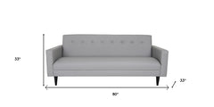80" Gray Faux Leather And Black Sofa