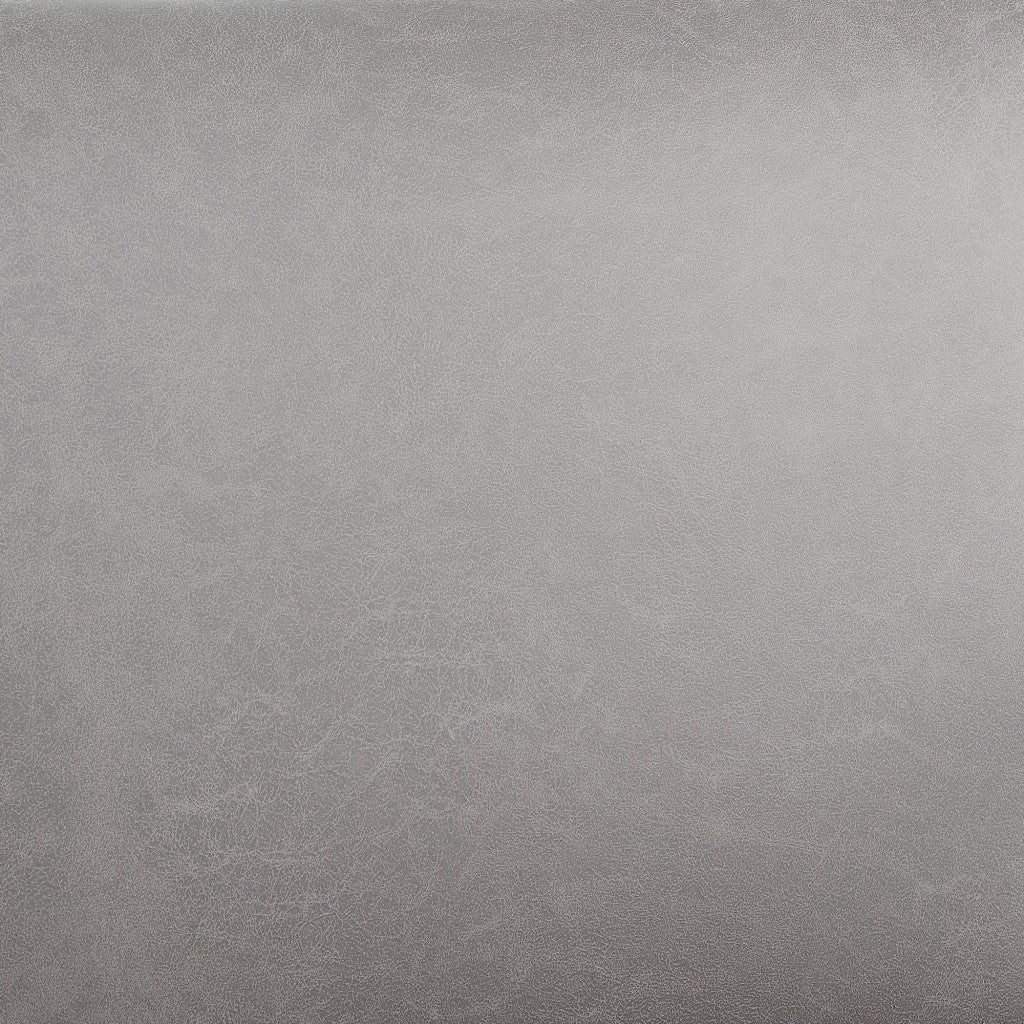 27" Light Gray and Silver Faux Leather Arm Chair