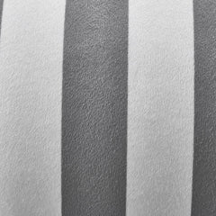 32" Gray and White Microfiber Round Striped Pouf Cover