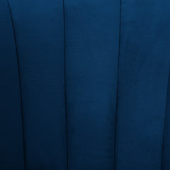 27" Navy Blue and Gold Velvet Tufted Wingback Chair