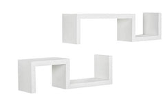 24" Two Shelves Solid Wood Wall Mounted Shelving Unit