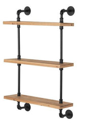 24" Three Shelves Solid Wood Wall Mounted Shelving Unit