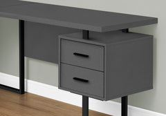 71" Dark Gray and Black L Shape