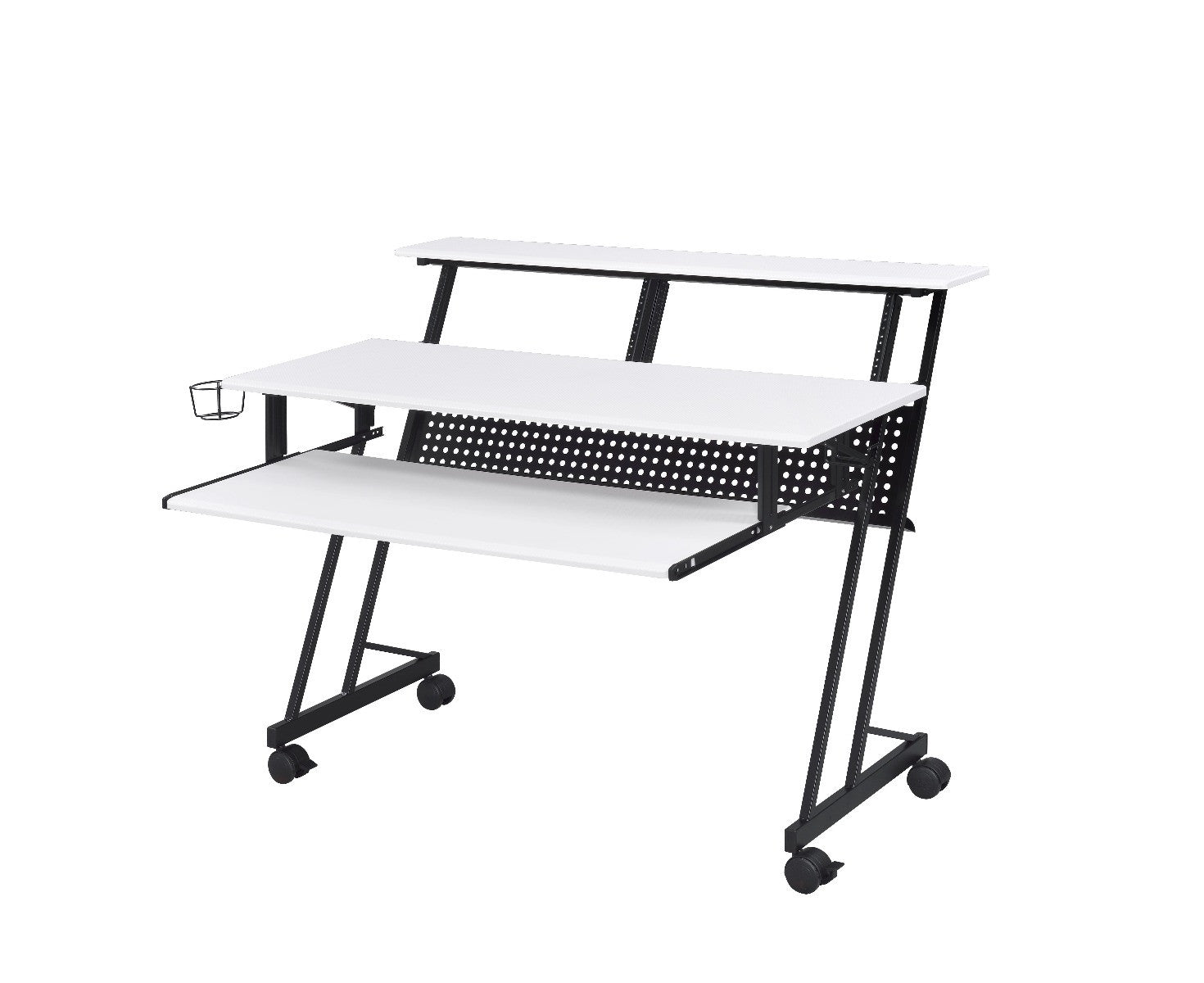 47" White and Black Computer Desk