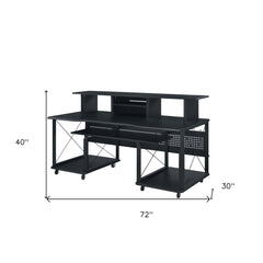 72" Black Computer Desk