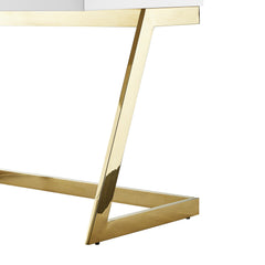 47" White and Gold Writing Desk