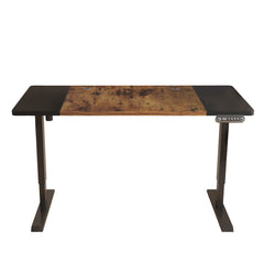 63" Adjustable Brown And Black And Black Standing Desk