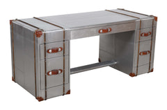 72" Silver Aluminum Executive Desk