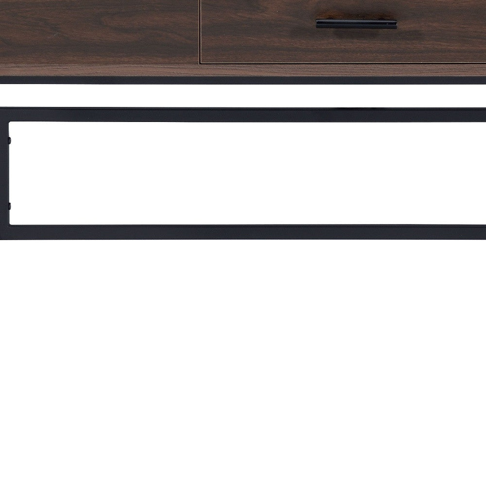 42" Brown and Black Writing Desk