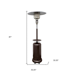 48000 BTU Bronze Steel Propane Cylindrical Pole Standing Patio Heater