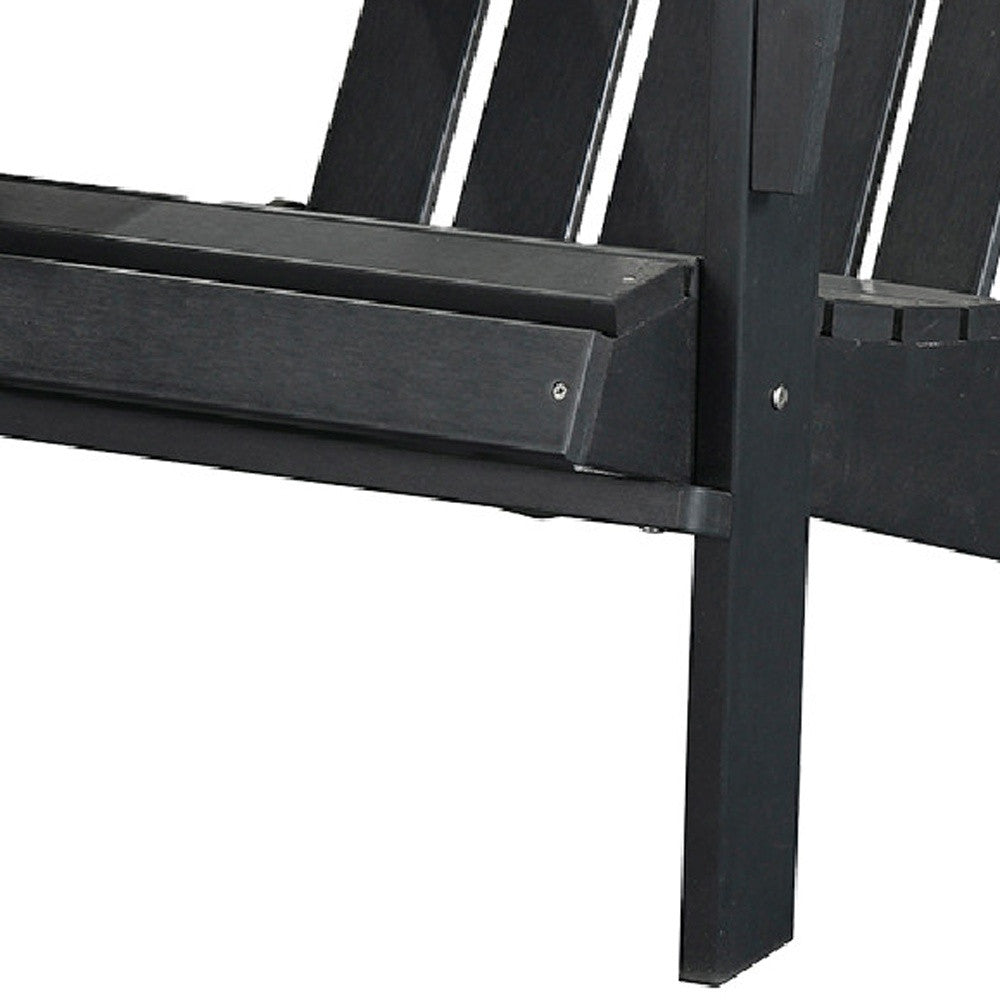 29" Black Heavy Duty Plastic Adirondack Chair