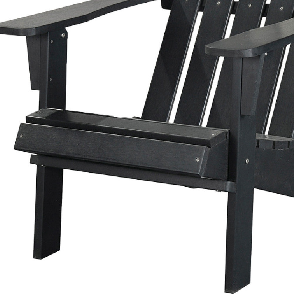 29" Black Heavy Duty Plastic Adirondack Chair