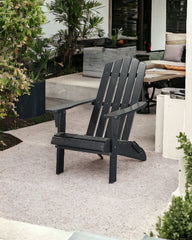 29" Black Heavy Duty Plastic Adirondack Chair