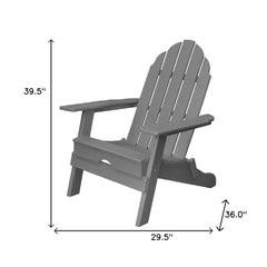 30" Gray Heavy Duty Plastic Adirondack Chair