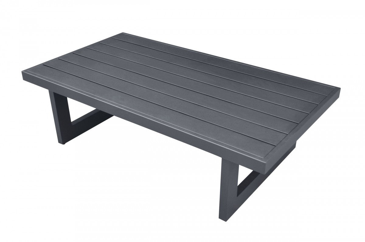 51" Gray Metal Outdoor Coffee Table