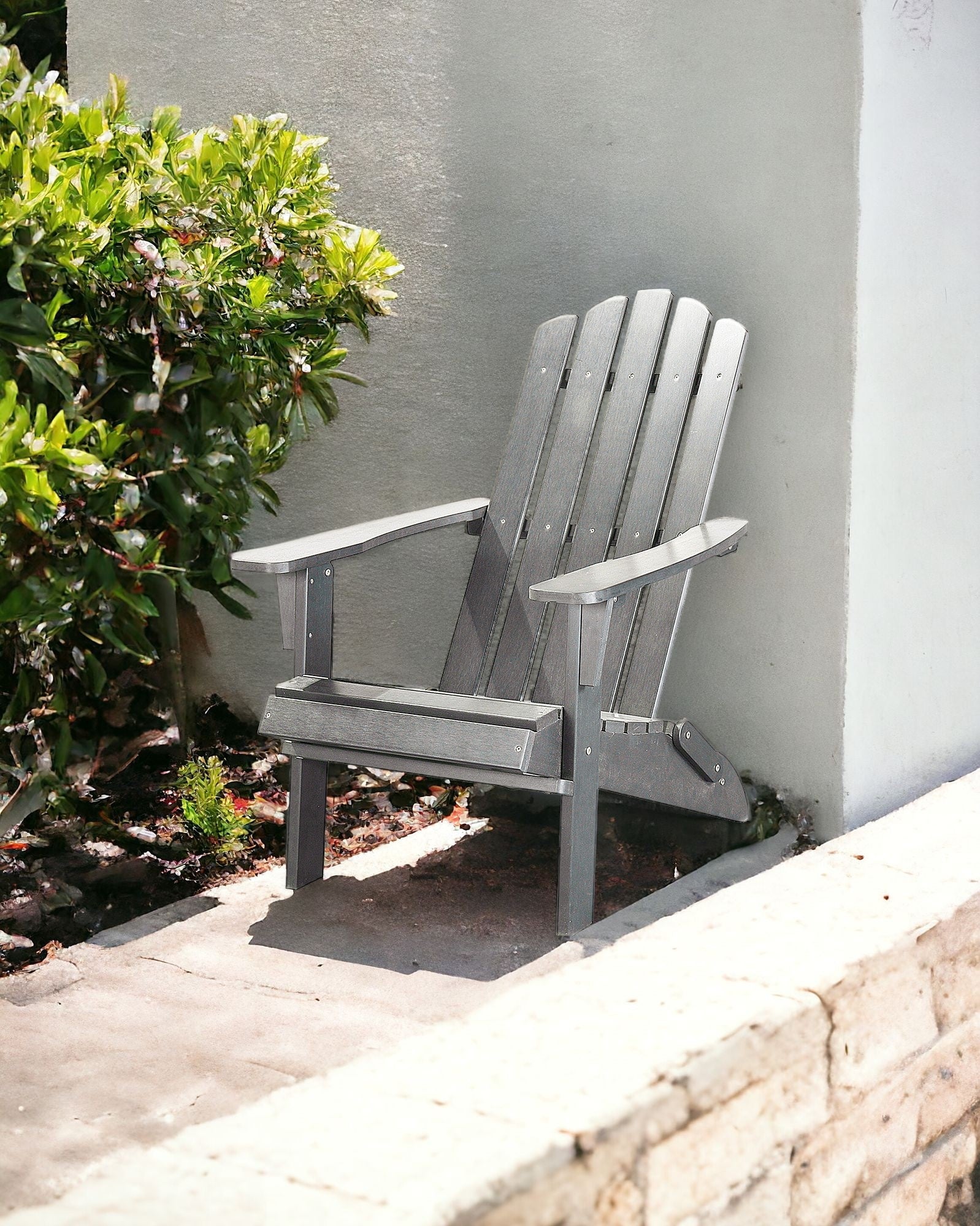 29" Gray Heavy Duty Plastic Adirondack Chair