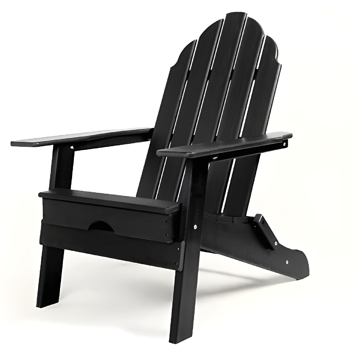 30" Black Heavy Duty Plastic Adirondack Chair