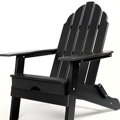 30" Black Heavy Duty Plastic Adirondack Chair