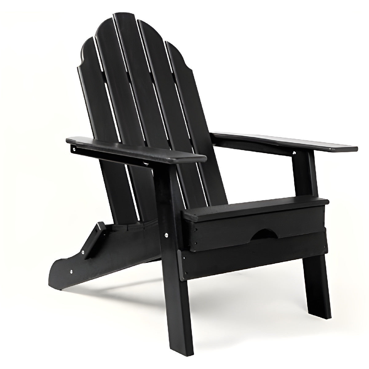 30" Black Heavy Duty Plastic Adirondack Chair