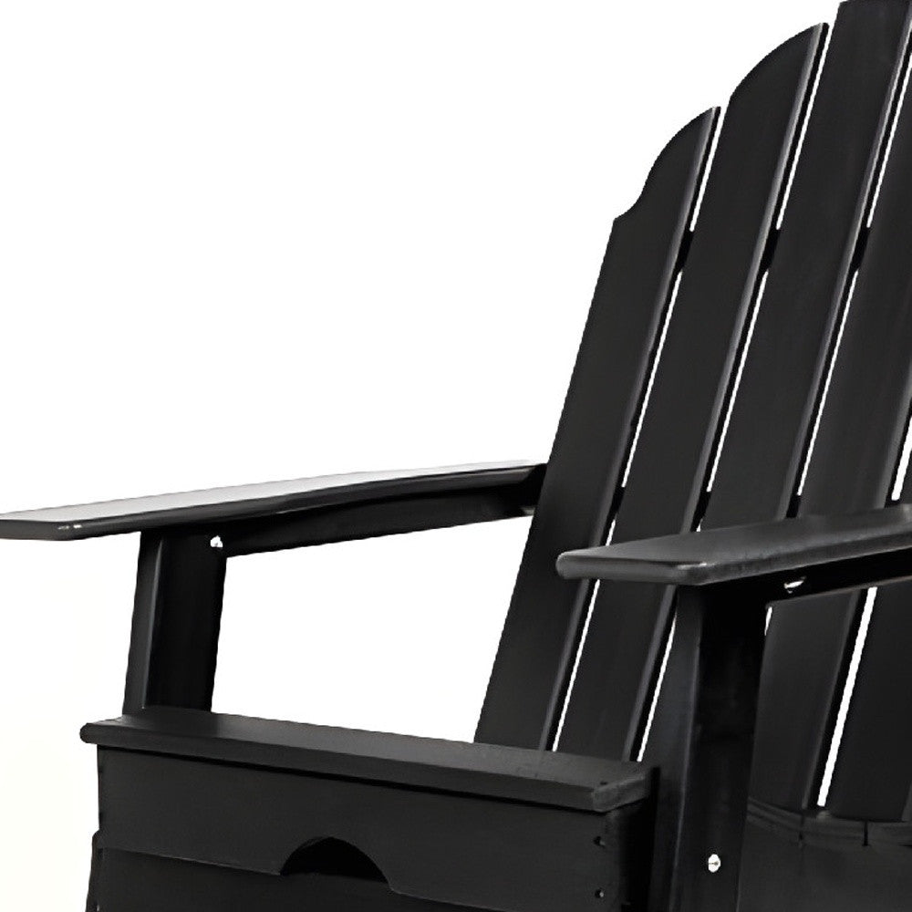 30" Black Heavy Duty Plastic Adirondack Chair