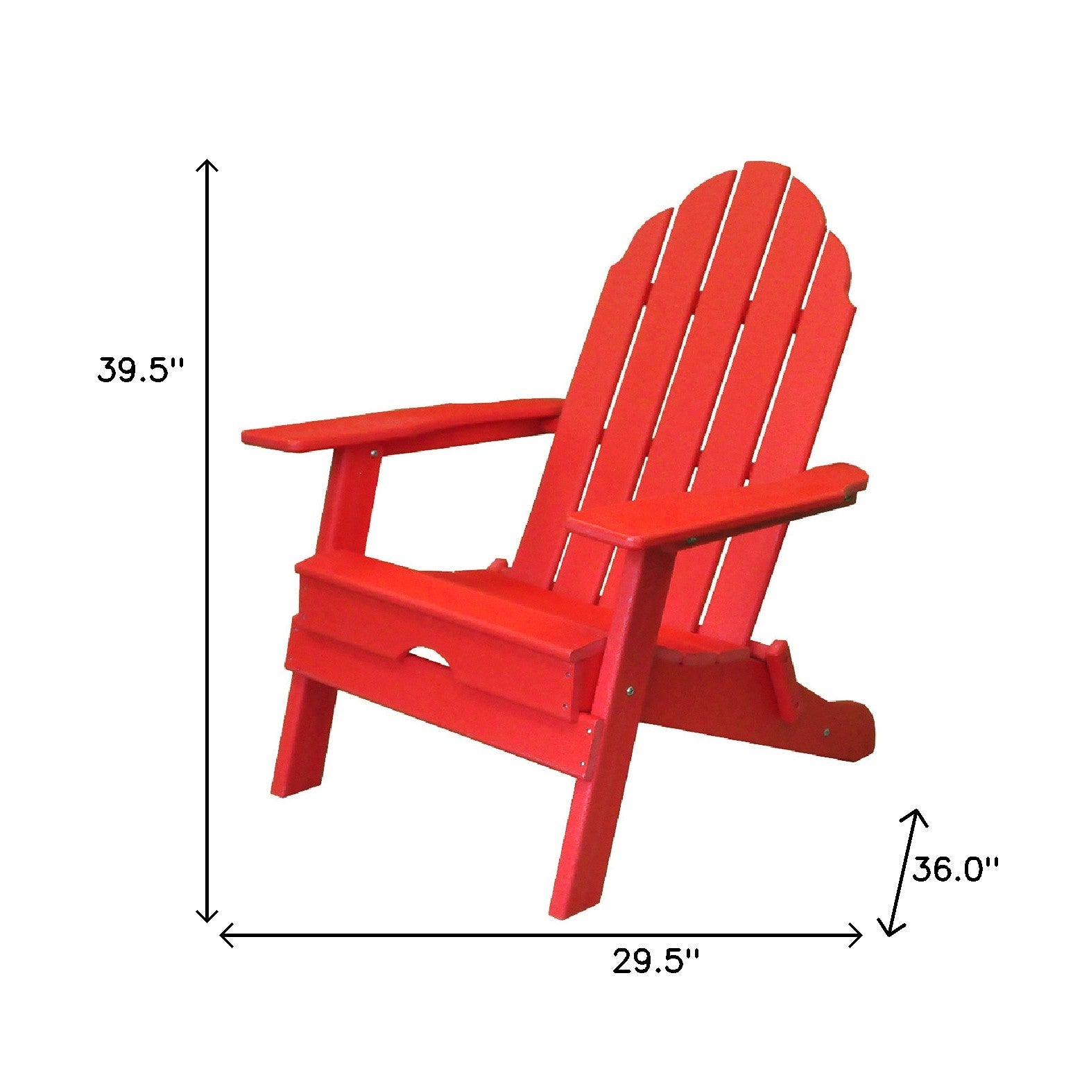 30" Red Heavy Duty Plastic Adirondack Chair