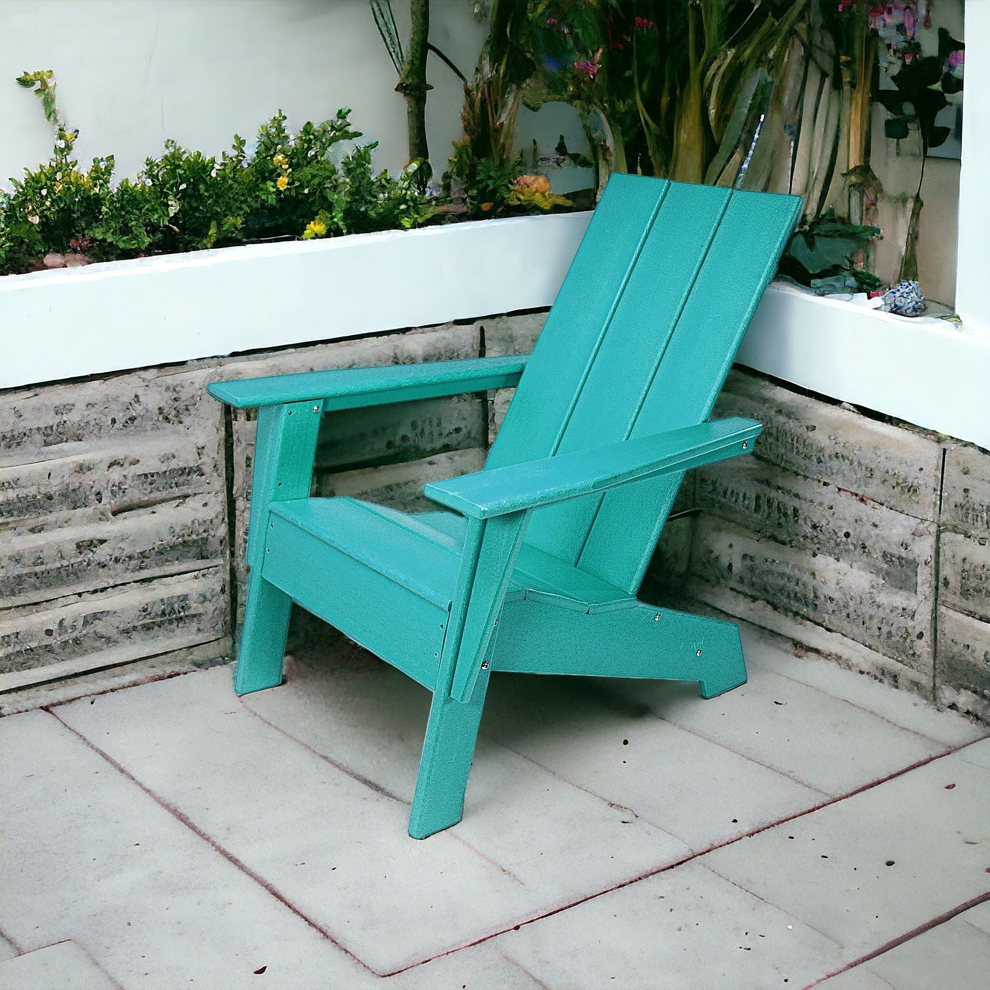 31" Blue Heavy Duty Plastic Adirondack Chair