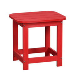 19" Red Resin Outdoor Side Table