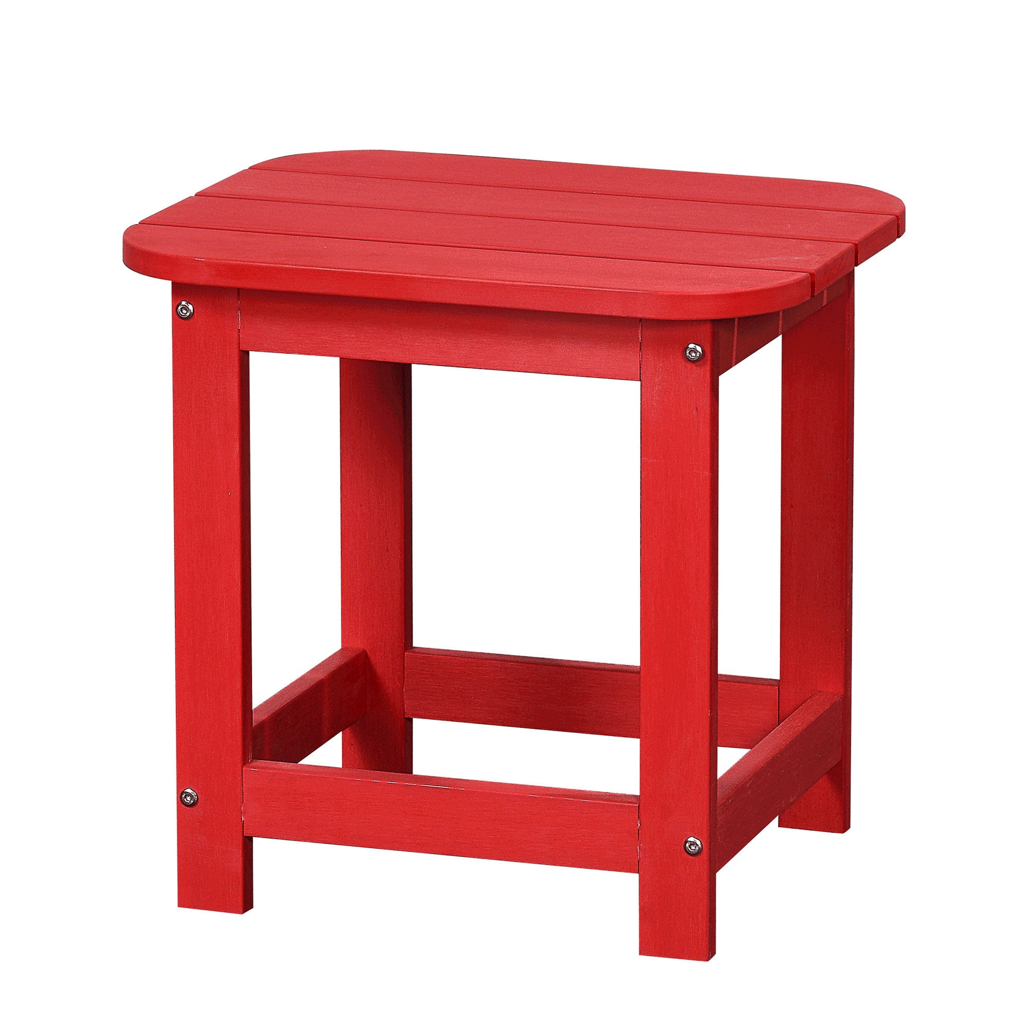 19" Red Resin Outdoor Side Table