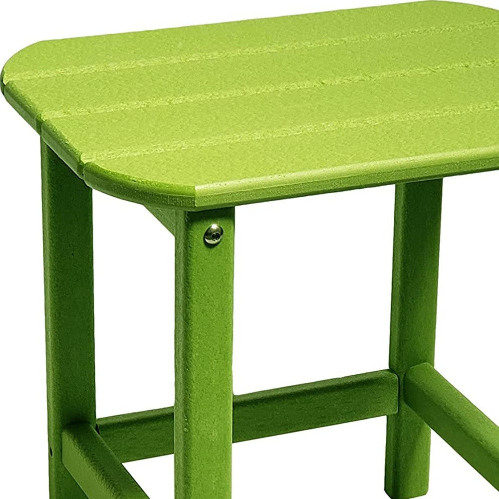 13" Green Resin Outdoor Side Table